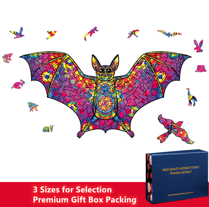 Bat Jigsaw Puzzles - Unique Shaped Halloween Wooden Puzzles