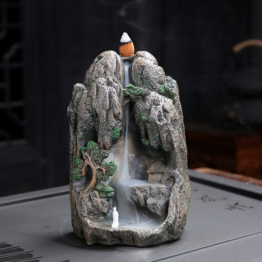 Natural Middle Waterfall Handicraft Mountain Backflow Incense Burner