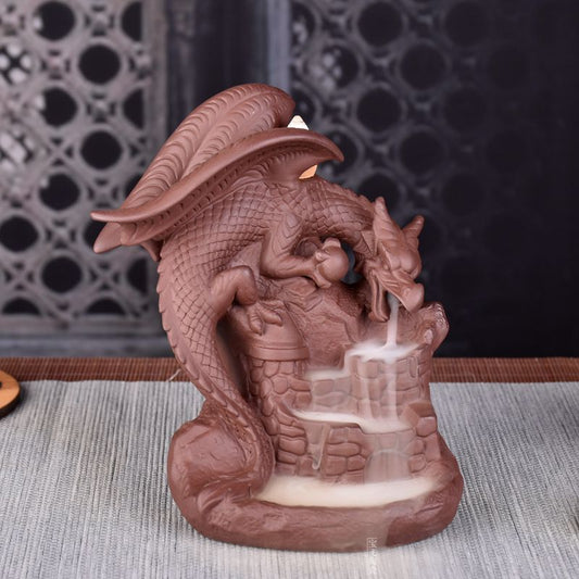 Purple Clay Creeping Mountain Smoke Breathing Dragon Incense Burner