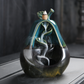 Mythic Blue Fruit Apple Pear Shape Backflow Porcelain Incense Burner