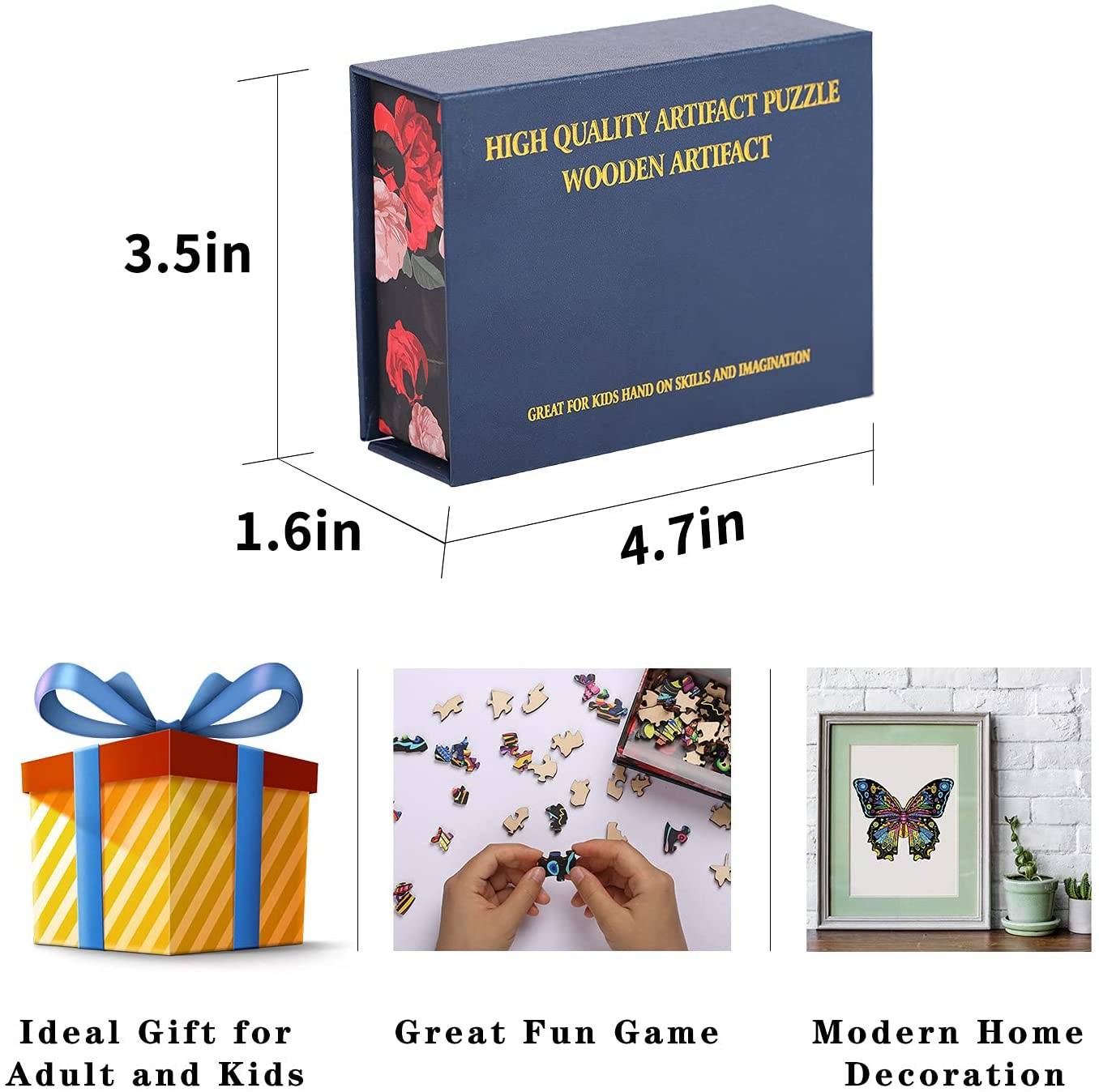 Colorful Butterfly Jigsaw Puzzles Magic Unique Animal Shaped Wooden Puzzles