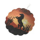 Hanging Horse Wind Spinner Flower Shaped Sunset Horse Animal Reflective Garden Spinners