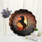 Hanging Horse Wind Spinner Flower Shaped Sunset Horse Animal Reflective Garden Spinners