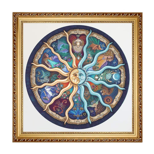 Zodiac Horoscope Round Jigsaw Puzzle 500 Piece