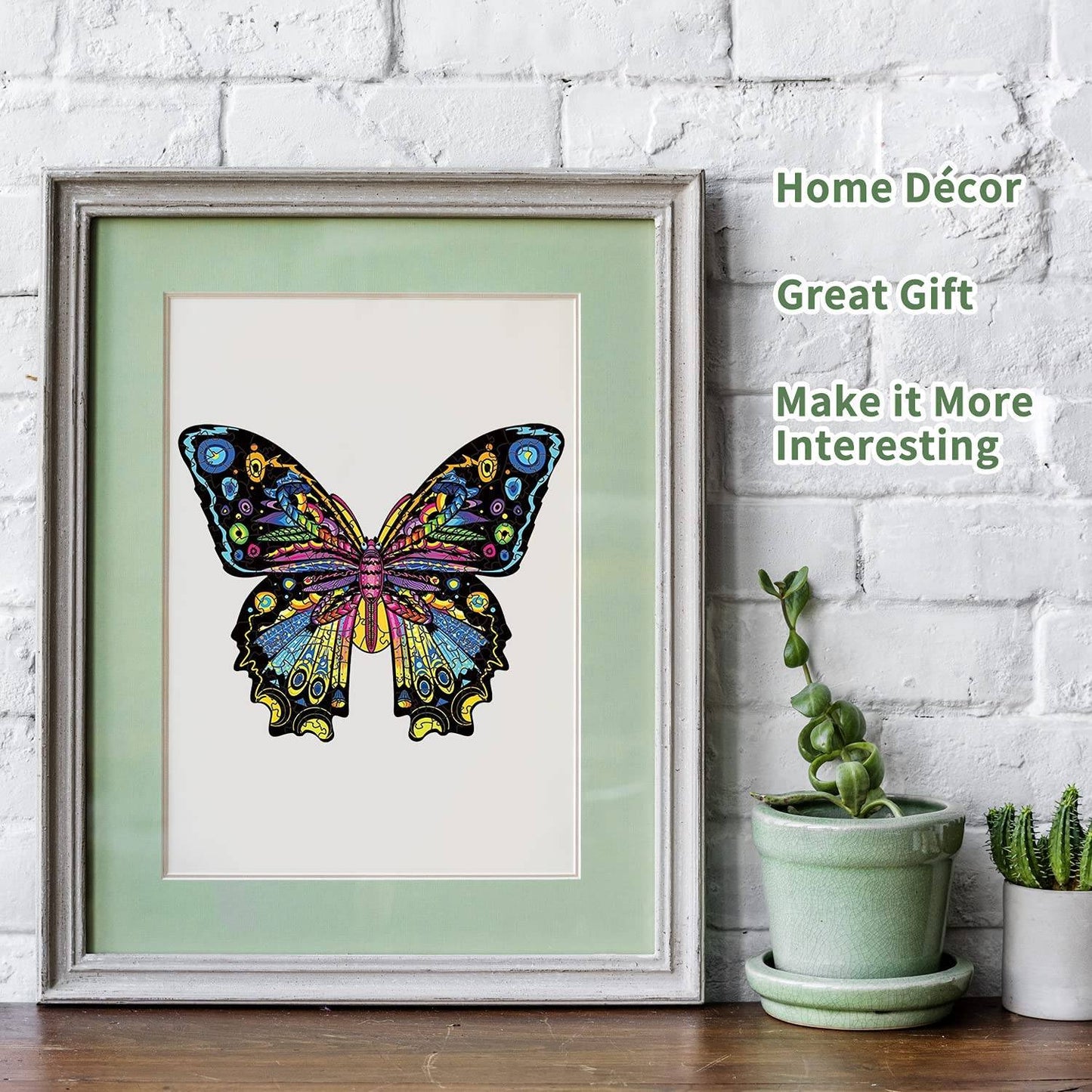 Colorful Butterfly Jigsaw Puzzles Magic Unique Animal Shaped Wooden Puzzles