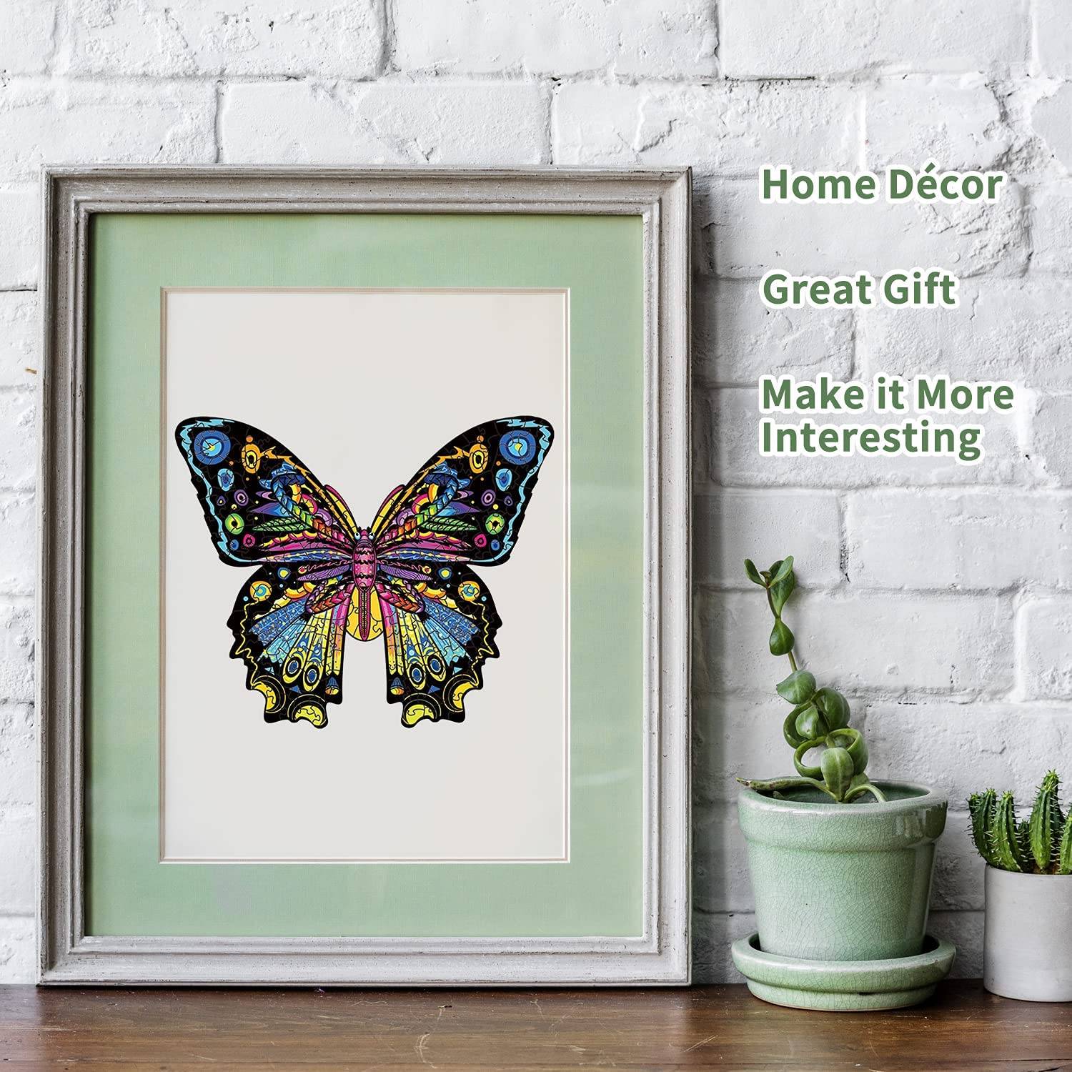 Colorful Butterfly Jigsaw Puzzles Magic Unique Animal Shaped Wooden Puzzles