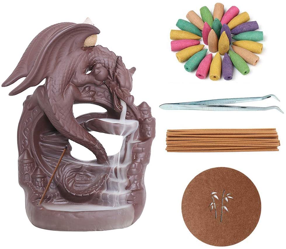 Purple Clay Creeping Mountain Smoke Breathing Dragon Incense Burner