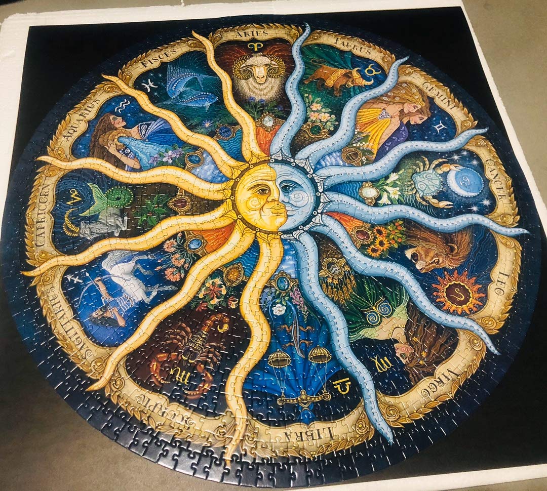 Zodiac Horoscope Round Jigsaw Puzzle 500 Piece