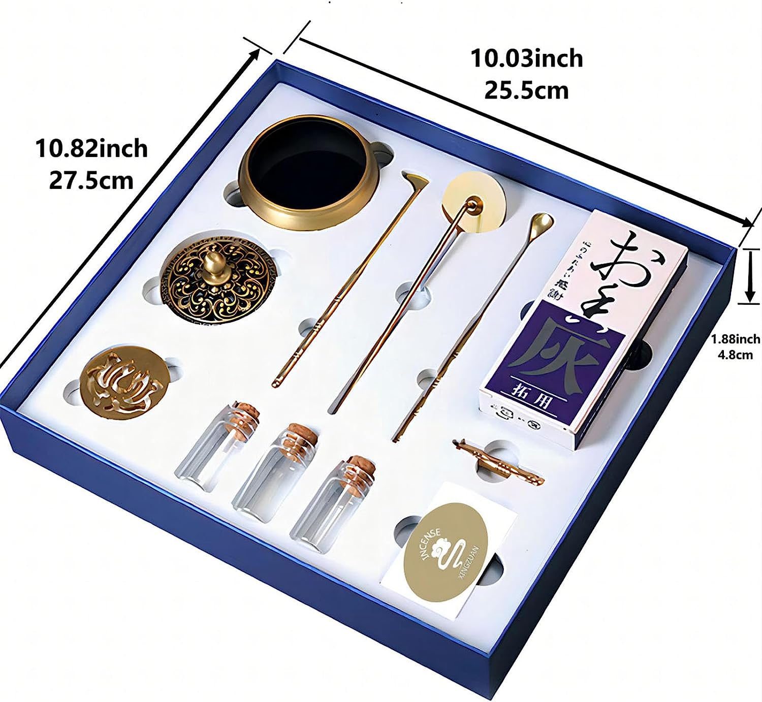 Agarwood Chinese Brass Incense Burner Set Powder Making Kit