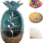 Turquoise Gradient Ceramic Pineapple Backflow Incense Burner