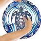 Tribal Navy Blue Sea Turtle Wind Spinner Kinetic 3D Metal Decorative Outdoor Garden Yard