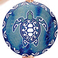 Tribal Navy Blue Sea Turtle Wind Spinner Kinetic 3D Metal Decorative Outdoor Garden Yard