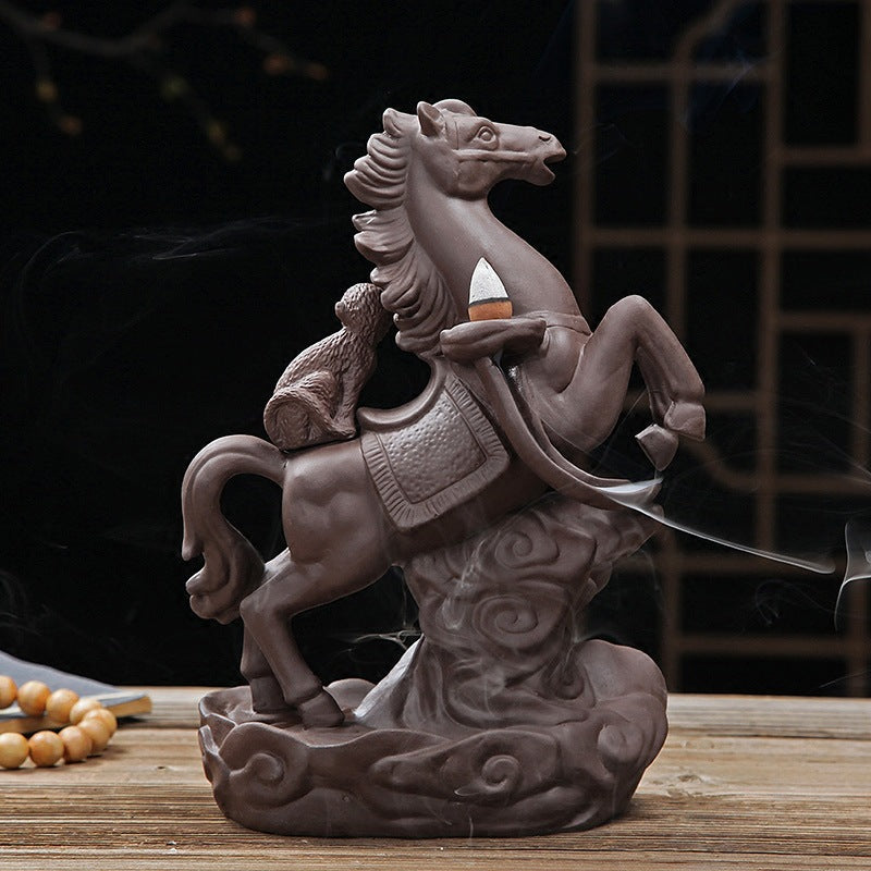 Running Horse Backflow Waterfall Incense Burner