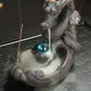 Cool Black Dragon Holding Gem Backflow Incense Burner