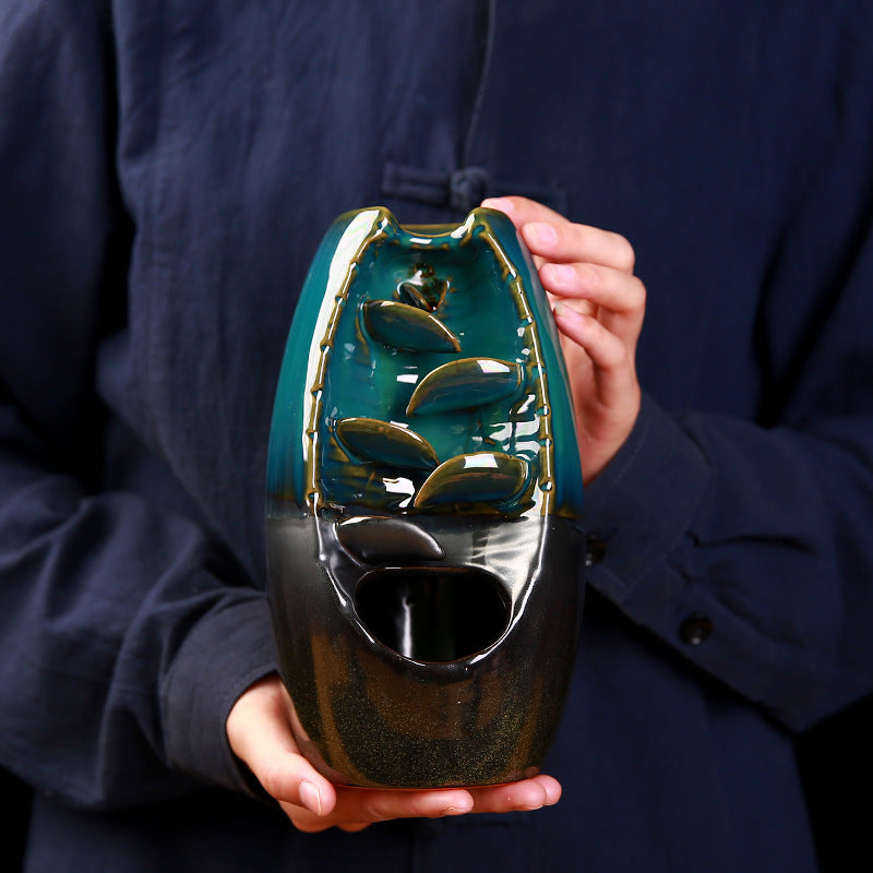 Mystical Smoke Mountain River Waterfall Backflow Incense Burner